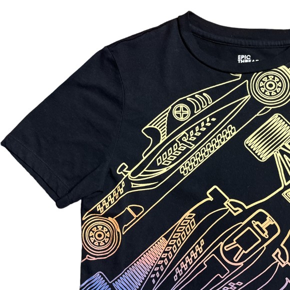 Epic Threads Boys Graphic T-Shirt Size XL Short Sleeve Race car Theme Black - Picture 6 of 8